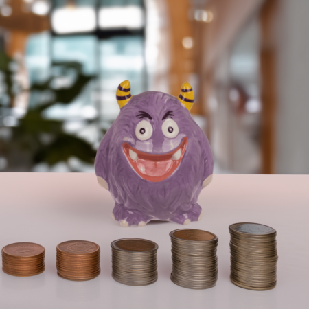 Paarse Monster Kinder Spaarpot van Keramiek | Out of the Blue