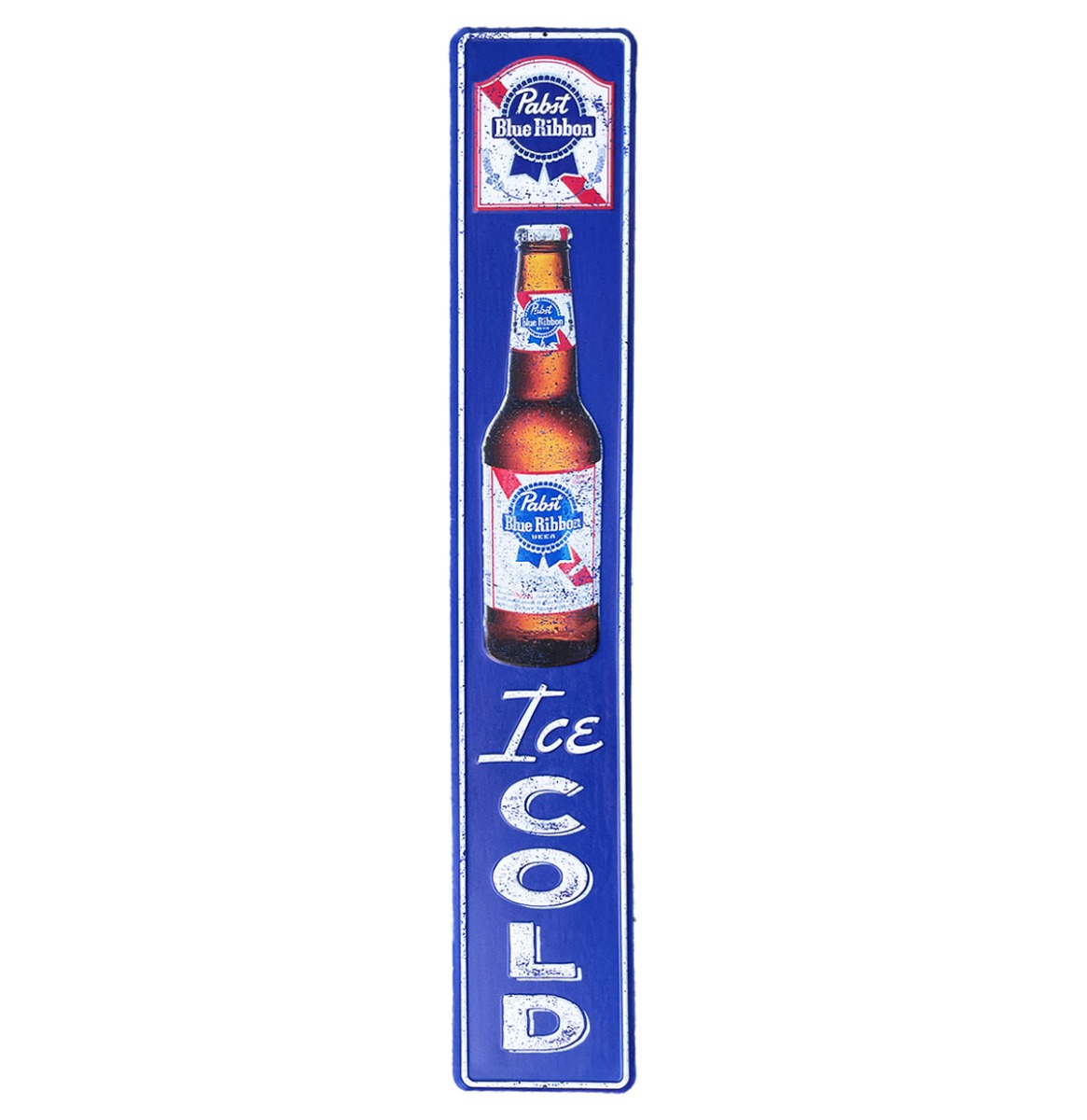 Pabst Blue Ribbon Metalen Straatnaambord - Ice Cold - 91 x 15 cm | Pabst Blue Ribbon