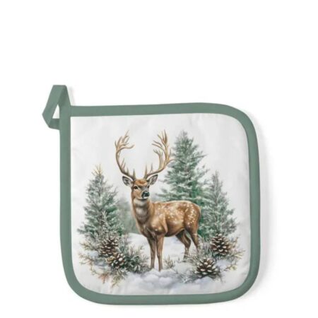 Pannenlap Winter stag white 20x20cm | Ambiente