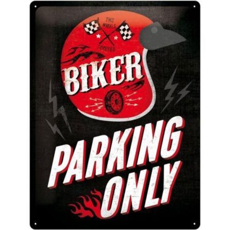 Parking Helmet Metalen Bord - 30 x 40 cm | Fiftiesstore