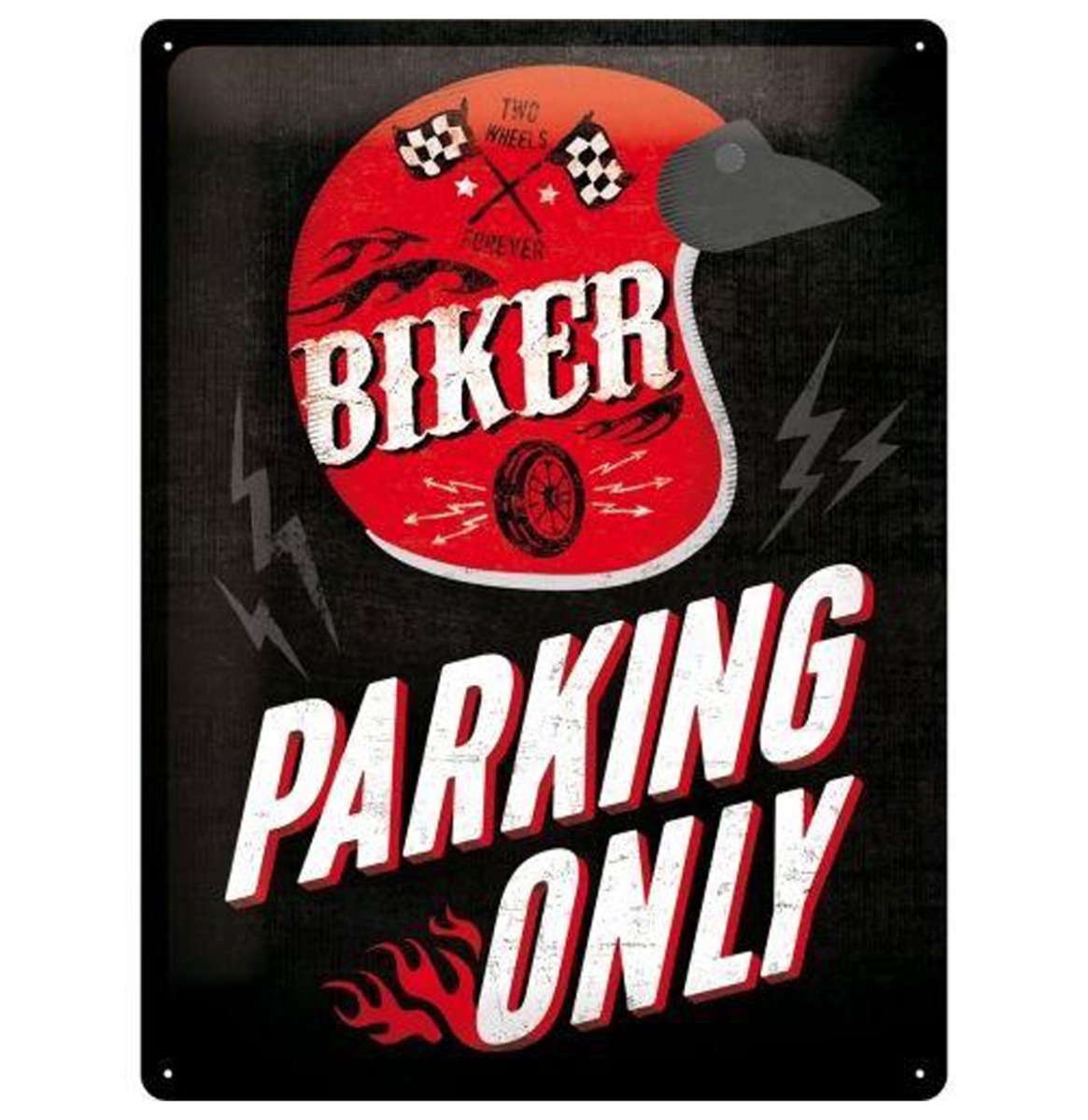 Parking Helmet Metalen Bord - 30 x 40 cm | Fiftiesstore