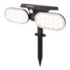 Pato - Solar prikspot - Bewegingssensor en schemerschakelaar - PIR - 6000K Daglicht wit - 2 lichtstanden - 300 Lumen - 6-12 uur brandtijd - IP65 waterdicht - Tuinspot | HOFTRONIC