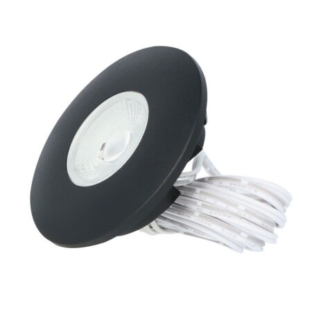 Pavo LED inbouwspot Plat (meubelspot) - 3W 300 Lumen - 2700K warm wit - Lage inbouwdiepte - Dimbaar - Rond - Voor binnen - Zwart | HOFTRONIC