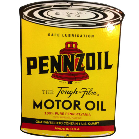 Pennzoil Motor Oil Emaille Bord in Vorm van Olieblik 27