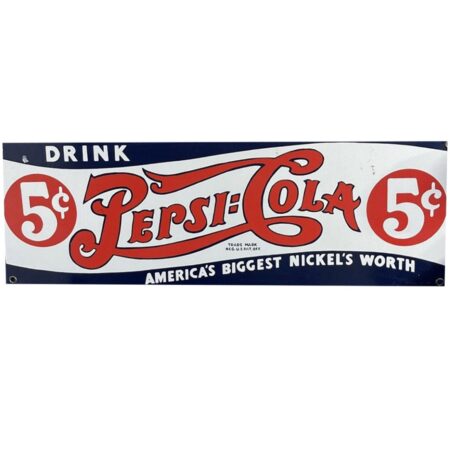 Pepsi-Cola Emaille Bord - 46 x 15 cm - Ande Rooney 1991 | Pepsi