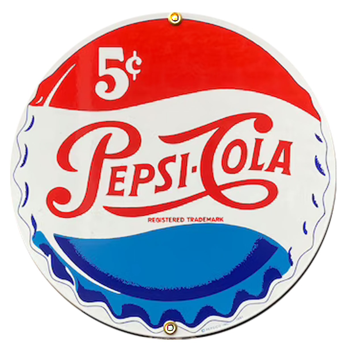 Pepsi-Cola Flessendop Emaille Bord - 20 cm ø | Pepsi