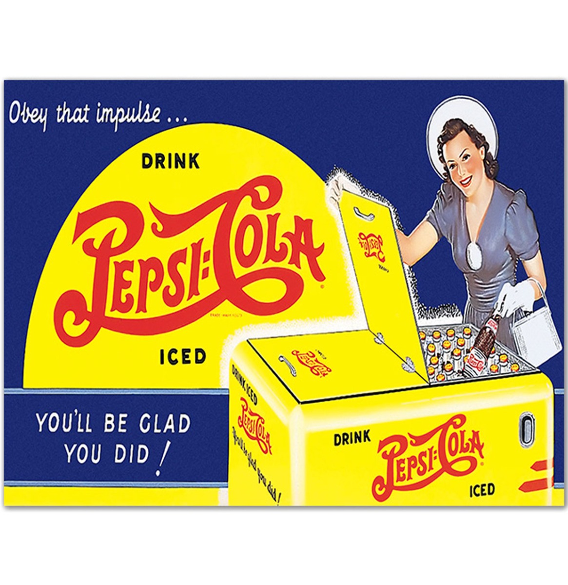 Pepsi Cola You'll Be Glad You Did - Houten Bord 50x40 cm | 17% korting | Pepsi