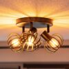 Petal - LED Plafondlamp - 3 spots - Rond - E14 Fitting - Kantelbaar & Draaibaar - Zwart | HOFTRONIC