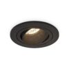 Philadelphia LED inbouwspot - Dimbaar - Incl. GU10 - 2700K - 4 Watt - Zwart - Kantelbaar - IP20 voor binnen - Rond | HOFTRONIC