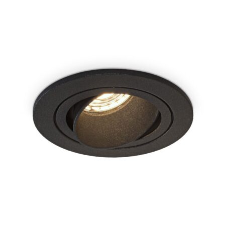 Philadelphia LED inbouwspot - Dimbaar - Incl. GU10 - 2700K - 4 Watt - Zwart - Kantelbaar - IP20 voor binnen - Rond | HOFTRONIC
