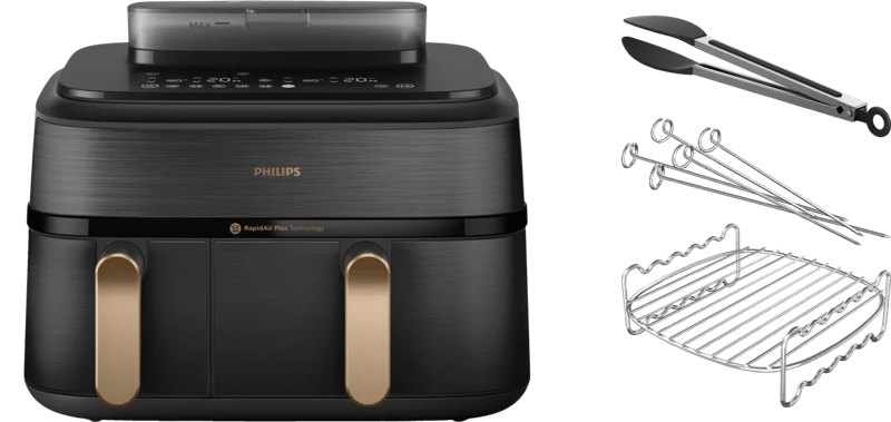 Philips 5000 Series Dual Basket NA552/00 + Dubbellaagse kookset