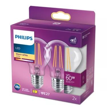 Philips 60w E27 2-pack | Philips