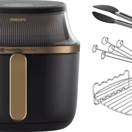 Philips Airfryer XL 3000 Serie NA332/00 + Dubbellaagse kookset