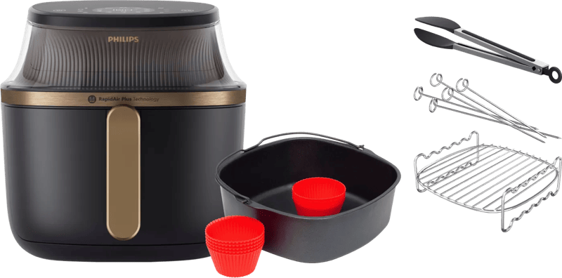 Philips Airfryer XL 3000 Serie NA332/00 + Dubbellaagse kookset + Bakmeesterset