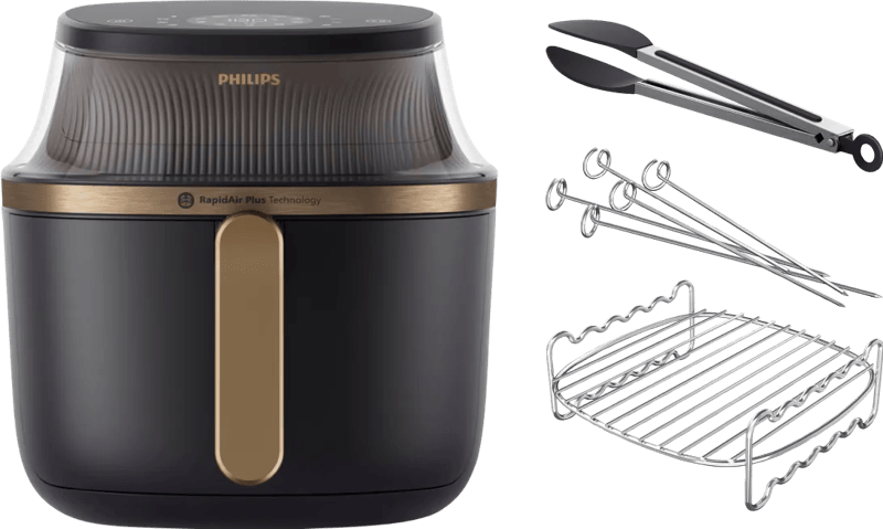 Philips Airfryer XL 3000 Serie NA332/00 + Dubbellaagse kookset