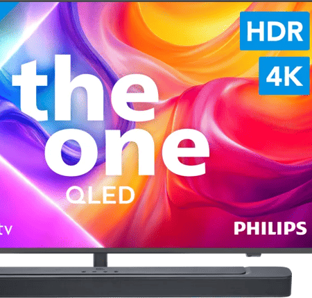 Philips Ambilight 50" PUS9000 QLED 4K (2025) + JBL Bar 2.1 Deep Bass MK2 Zwart