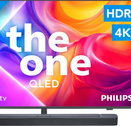 Philips Ambilight 55" PUS9000 QLED 4K (2025) + JBL Bar 2.1 Deep Bass MK2 Zwart