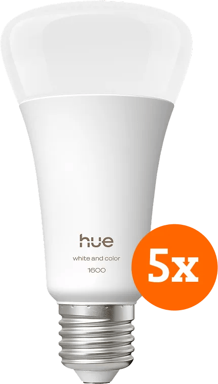 Philips Hue A67 White and Color 1600lm E27 5-Pack