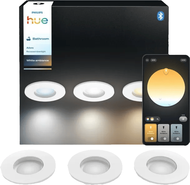 Philips Hue Adore badkamerinbouwspot White Ambiance Wit 3-pack