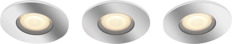 Philips Hue Adore badkamerinbouwspot White Ambiance - rond - Chroom 3-pack + dimmer
