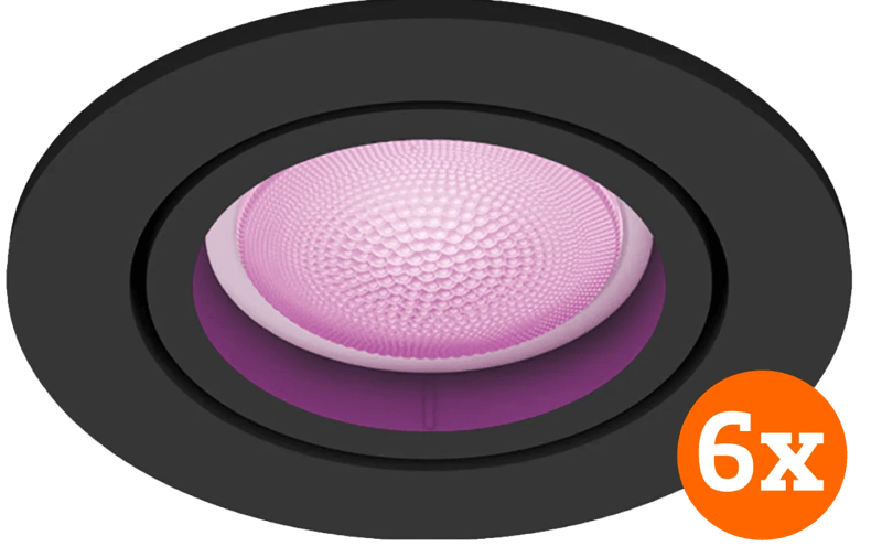 Philips Hue Centura inbouwspot White and Color - rond - Zwart - 6-pack