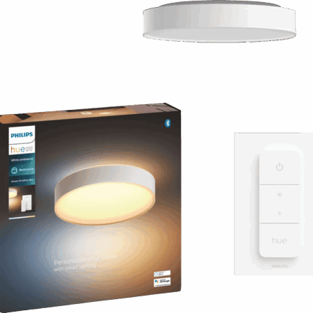 Philips Hue Devere M White Ambiance badkamerplafondlamp Wit + dimmer