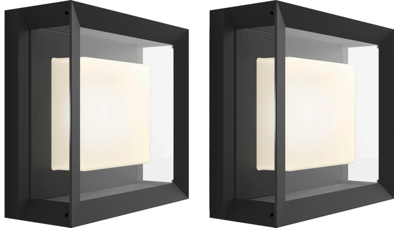 Philips Hue Econic muurlamp White and Color Zwart modern duo pack