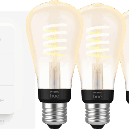 Philips Hue Filament White Ambiance Edison 3-pack + dimmer