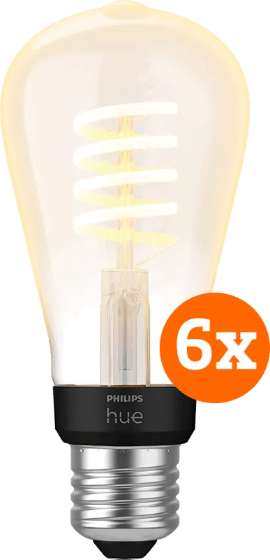 Philips Hue Filament White Ambiance Edison 6-pack