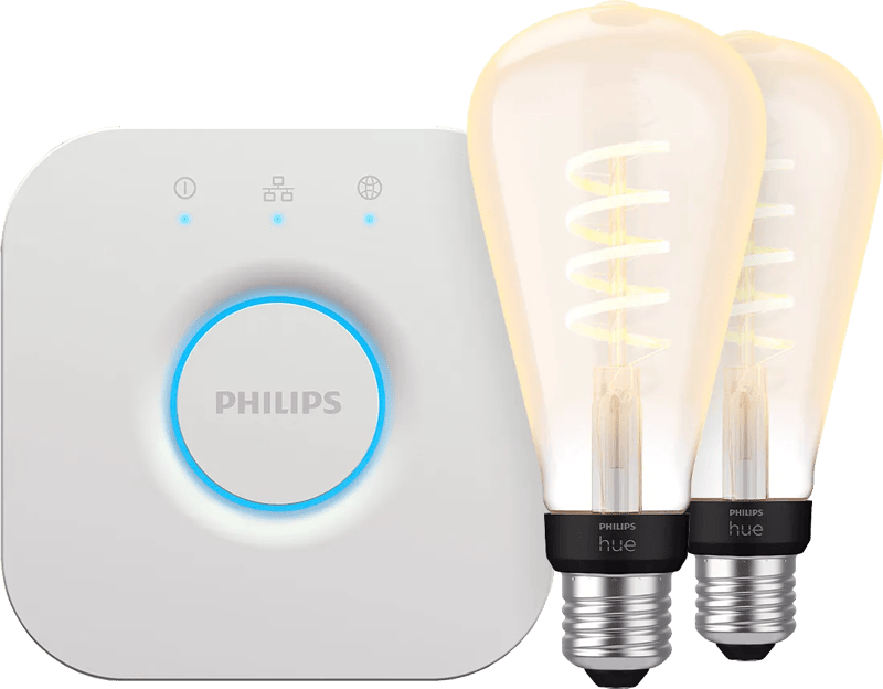 Philips Hue Filament White Ambiance Edison XL 2-Pack + Bridge