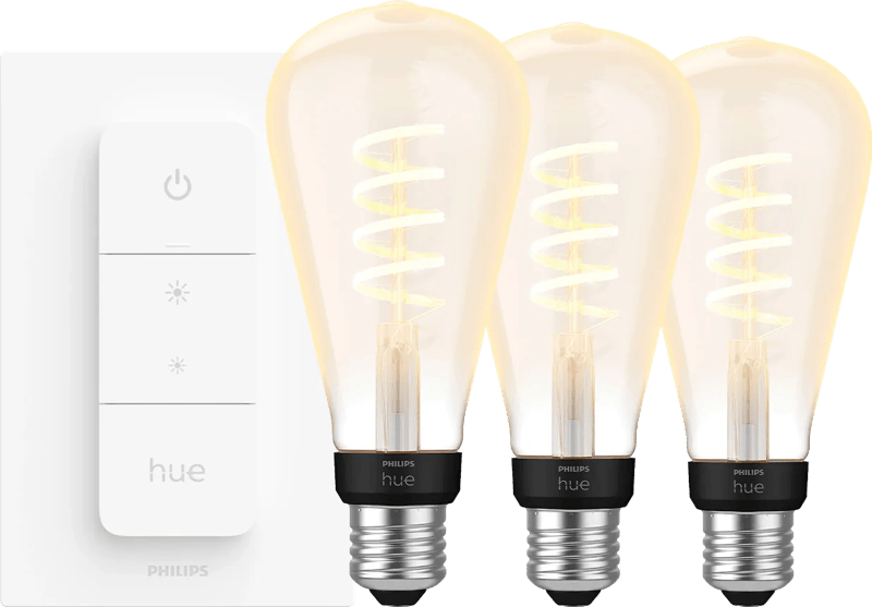 Philips Hue Filament White Ambiance Edison XL 3-pack + dimme
