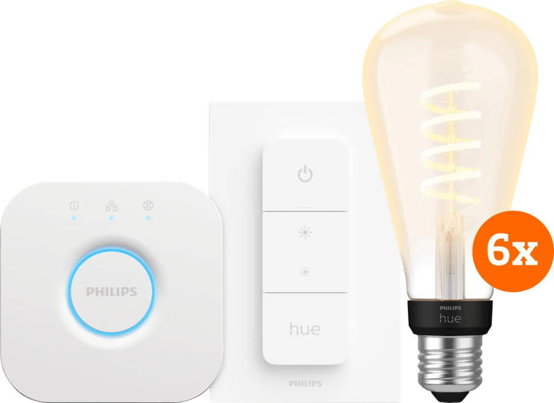 Philips Hue Filament White Ambiance Edison XL 6-Pack Startpakket