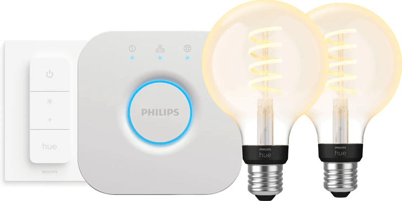 Philips Hue Filament White Ambiance Globe 2-Pack Startpakket