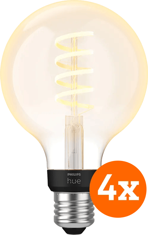Philips Hue Filamentlamp White Ambiance Globe E27 4-pack