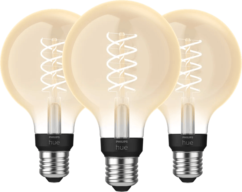 Philips Hue Filamentlamp White Globe E27 3-pack