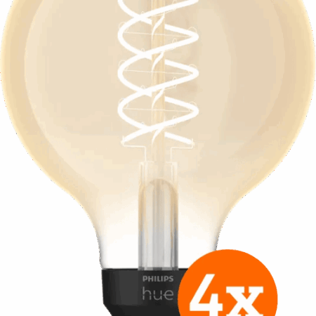 Philips Hue Filamentlamp White Globe E27 4-pack