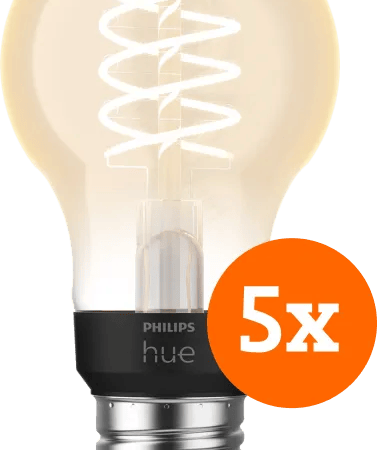 Philips Hue Filamentlamp White Standaard E27 - 2023 - 5-pack