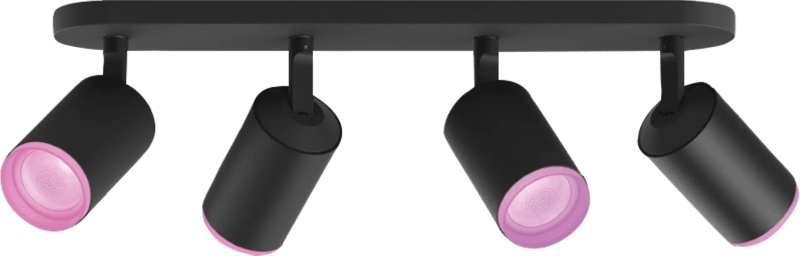 Philips Hue Fugato Opbouwspot White and Color - Zwart - 4-spots