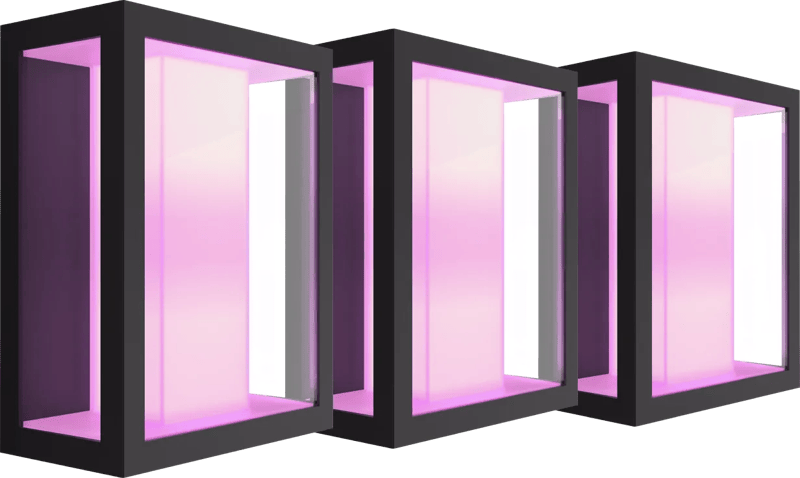 Philips Hue Impress muurlamp White and Color zwart breed 3-pack