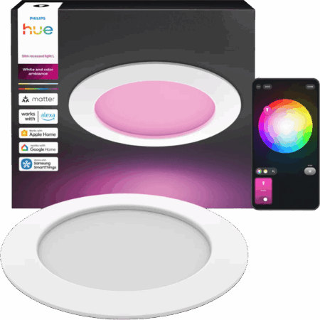 Philips Hue Inbouwspot Slim - White and Color - 170mm - Wit