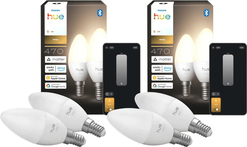 Philips Hue Kaarslamp White E14 4-Pack
