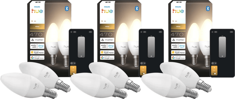 Philips Hue Kaarslamp White E14 6-Pack