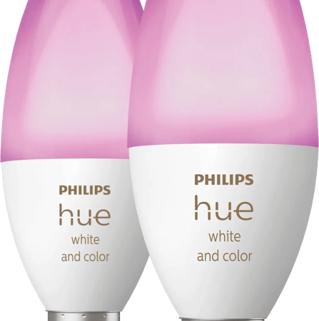 Philips Hue Kaarslamp White and Color E14 Duo pack