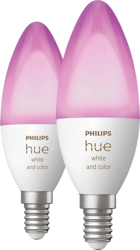 Philips Hue Kaarslamp White and Color E14 Duo pack