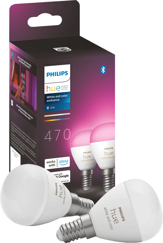 Philips Hue Luster kogellamp White and Color E14 2-pack