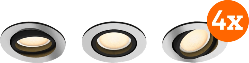 Philips Hue Milliskin inbouwspot White Ambiance - rond - Aluminium - 12-pack