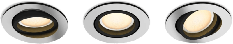 Philips Hue Milliskin inbouwspot White Ambiance - rond - Aluminium - 3-pack
