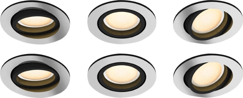 Philips Hue Milliskin inbouwspot White Ambiance - rond - Aluminium - 6-pack