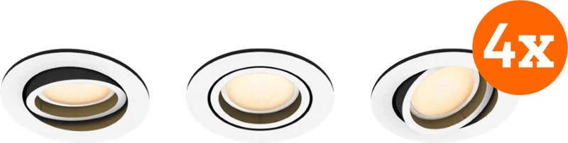Philips Hue Milliskin inbouwspot White Ambiance - rond - Wit - 12-pack
