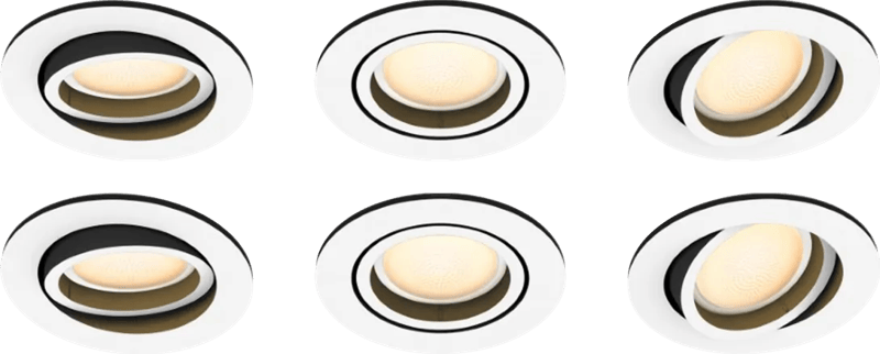 Philips Hue Milliskin inbouwspot White Ambiance - rond - Wit - 6-pack